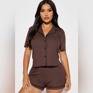NWT Fashion Nova Morning Coffee PJ Short Set